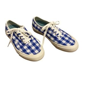 SeaVees for J.Crew Legend Sneaker Blue White Gingham Canvas Low Top 06/64 Size 6